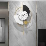 3D Mute Metal Wall Clock with Gold Pendulum Modern Round Decor Art Living Room Bedroom $49.9