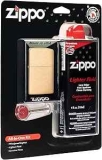 Zippo All-in-One Kit with Brushed Brass Windproof Lighter
