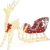 Yaheetech 4-Foot Pre-Lit Reindeer & Sleigh Set