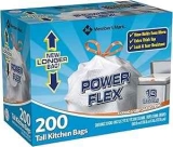 Member’s Mark Power Flex Tall Kitchen Drawstring Bags 200-Pack