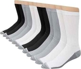 Hanes Men’s Max Cushioned Crew Socks 12-Pack