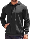 Coofandy Men’s Waffle Knit Black Hoodie