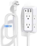 Ntonpower 15-Foot Power Strip with Flat Plug