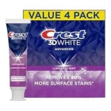 Crest 3D White Advanced Luminous Mint Teeth Whitening Toothpaste 4-Pack