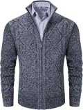 Men’s Full-Zip Stand Collar Cardigan