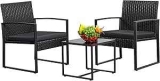 Greesum 3-Piece Outdoor Wicker Conversation Set