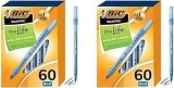 BIC Round Stic Xtra Life Blue Ballpoint Pens 60-Count 2-Pack (Total of 120)