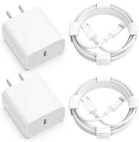 20W PD USB-C Wall Charger w/ 6-Foot Cable 2-Pack