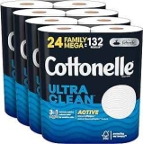 Cottonelle Ultra Clean Toilet Paper Family Mega Roll 24-Pack