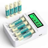 Deleepow Rechargeable Batteries 8-Pack w/ Charger
