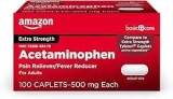 Amazon Basic Care Extra Strength Pain Relief 500 mg Caplets 100-Pack