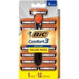 Bic Men’s Comfort 3 Hybrid 3-Blade Disposable Razor w/ 12 Cartridges
