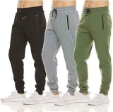 PURE CHAMP Men’s Fleece Active Zipper Jogger Sweatpants 3-Pack