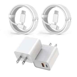 Fast iPhone Charger 20W Dual Port with 2x 6FT Cables