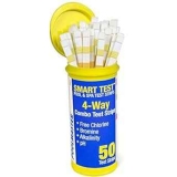 Poolmaster Smart Test 4-Way Swimming Pool and Spa Water Chemistry Test Strips 50-Pack