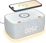 Multifunctional Alarm Clock with Wireless Charging and Bluetooth Speaker
