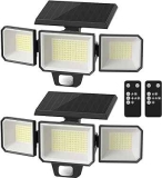 Cinoton Solar Wall Lights with Remote Control 2-Pack