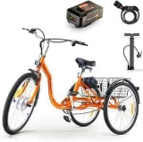 SuperHandy EcoRide 250W Electric Tricycle w/ Storage Basket