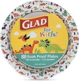 Glad for Kids Dinosaur-Themed Heavy Duty Disposable Paper Plates 20-Pack