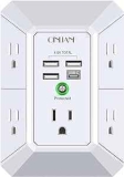5-Outlet Wall Charger with 4 USB Ports