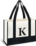 Baleine Personalized Initial Canvas Tote Bag