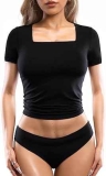 Women’s Double Lined Square Neck Fitted Top