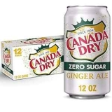 Canada Dry Zero Sugar Ginger Ale Soda 12-oz. Can 12-Pack