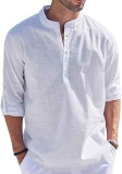 Men’s Linen Henley Shirt