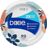Dixie Disposable Microwavable Paper Plates 90-Pack