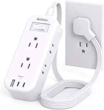 6 Outlet 3 USB Travel Power Strip
