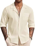 Men’s Casual Long Sleeve Button-Up Shirt