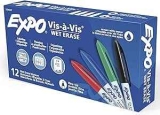 Expo Vis-a-Vis Wet Erase Markers 12-Pack