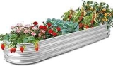Homdox 8x2x1-Foot Galvanized Raised Garden Bed
