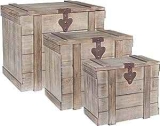 Household Essentials Antiqued Trunk 3-Piece Set