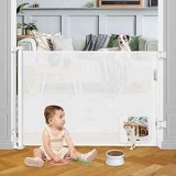 55″ Retractable Baby Gate w/ Pet Door