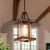 LNC Faux Wood Farmhouse Pendant Light w/ Glass Shades