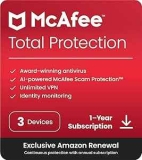 McAfee Total Protection 2024 3-User 1-Year Subscription