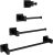 4-Piece Matte Black and Brushed Gold Bathroom Towel Rack Set