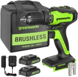 Greenworks 24V Brushless Cordless 1/2-Inch Drill w/1.5Ah Batteries $60.40
