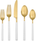 Hampton Forge Marion White Enamel & Gold Pvd18/10 5-Piece Set $12.19