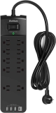 Addtam Surge Protector w/10 Outlets & 4 USB Ports 6 Ft Cord $13.99