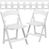 10 Pack Flash Furniture HERCULES Kids White Resin Folding Chair $193.10
