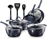 11-Pcs NutriChef Nonstick Cookware Excilon Pots & Pan Set $60.16