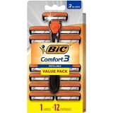 Bic Men’s Comfort 3 Hybrid 3-Blade Disposable Razor w/ 12 Cartridges