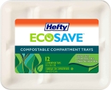 12-Count Hefty EcoSave Compostable 5-Compartment Paper Trays $5.70