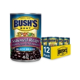 12-Pack Bushs Best Canned Seasoned Recipe Black Beans $11.52