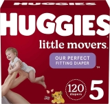 120-Count Huggies Little Movers Baby Diapers Size 5 $28.63