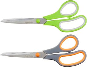 2 Amazon Basics Comfort-Grip PVD-Coated Stainless Steel Scissors $6.21