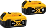 2-Pack DewaIt 20V Max XR 20V Battery 5.0-Ah DCB205-2 $134.26