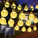 2-Pack Lorryte 100 LED 64FT Crystal Globe Solar String Lights $14.00